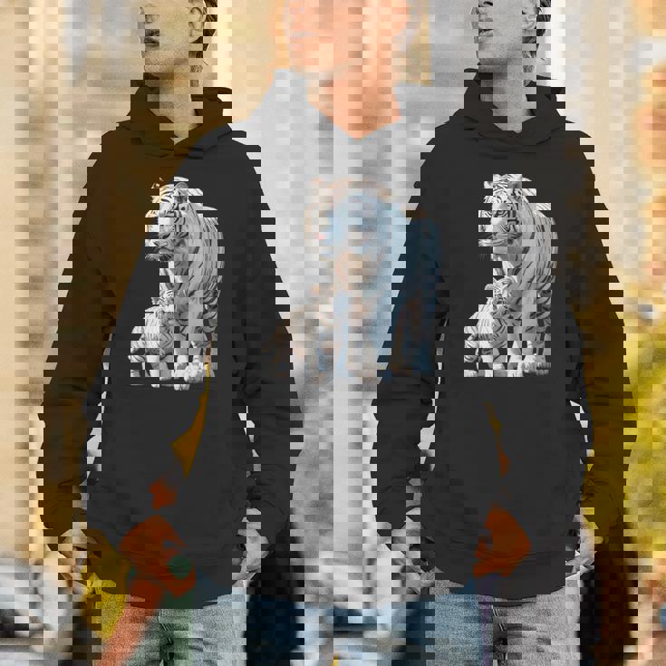 ホワイトタイガー、ネコの動物 パーカー