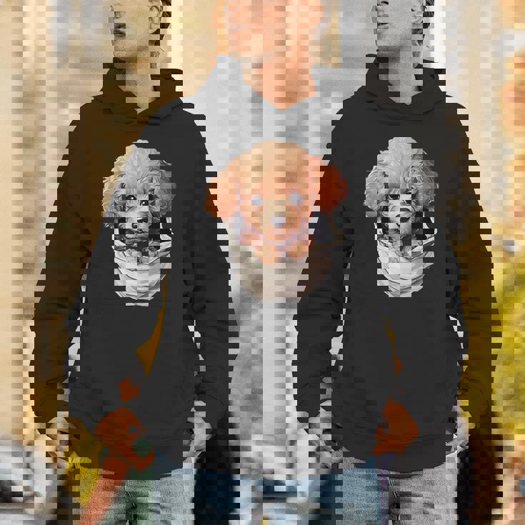 ポケットから覗く トイプードル 可愛い 犬 かわいい 子犬 犬好き 犬の飼い主 愛犬家 メンズ レディース キッズ パーカー