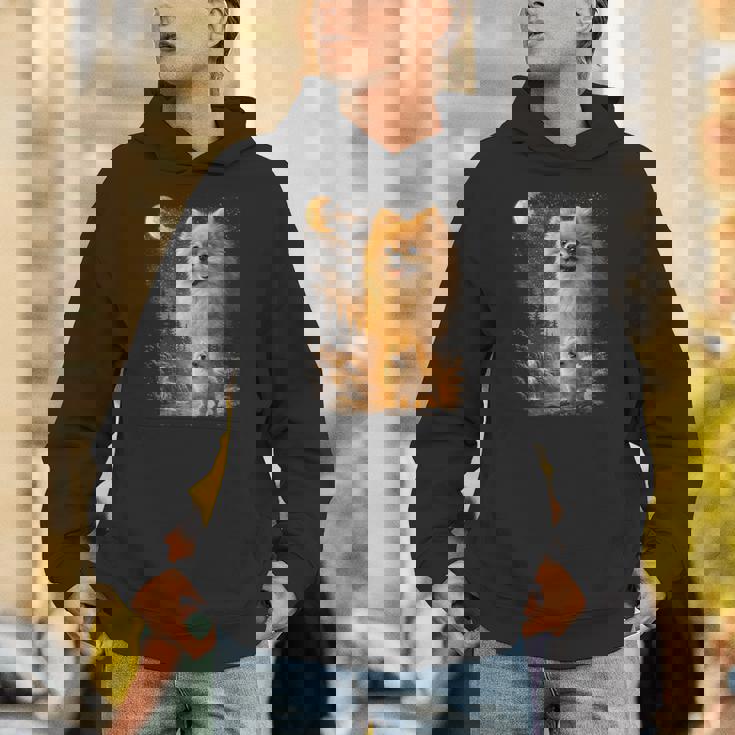 ポメラニアン ハウリング トゥ ザ ムーン ヴィンテージ 90年代 ファニー ペット オーナー パーカー