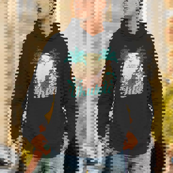 ライフ・イズ・ベター ウクレレで ミュージシャン ハワイ アコースティック ウクレレ パーカー