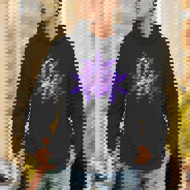 ライラック イニシャル H モノグラム パープル フローラル パーカー