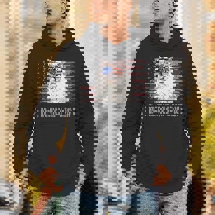 ラグドールキャット I Do What I Want Retro Usa おもしろ猫 パーカー