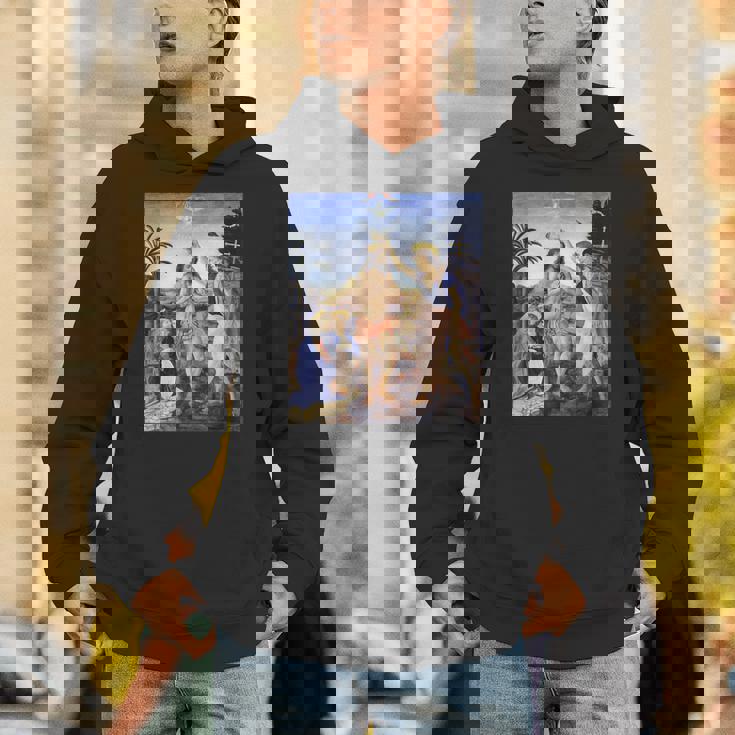 レオナルド ダヴィンチ 面白いtシャツ アート キリストの洗礼 聖書 絵画 メンズ 面白い 服 美術 ネタ パーカー