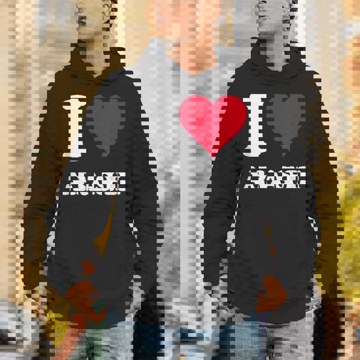 レッドハート I Love Arashi パーカー