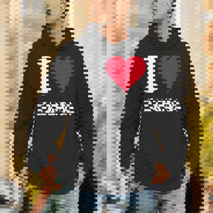 レッドハート I Love Kanoa パーカー