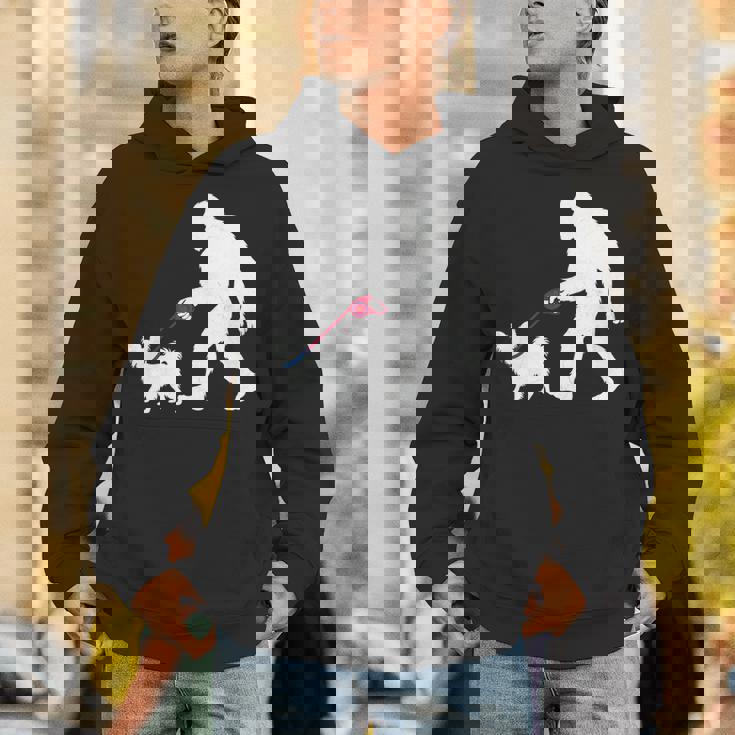 レトロ ビッグフット ウォーキング パピヨン 犬 面白い サスカッチ 長袖tシャツ パーカー