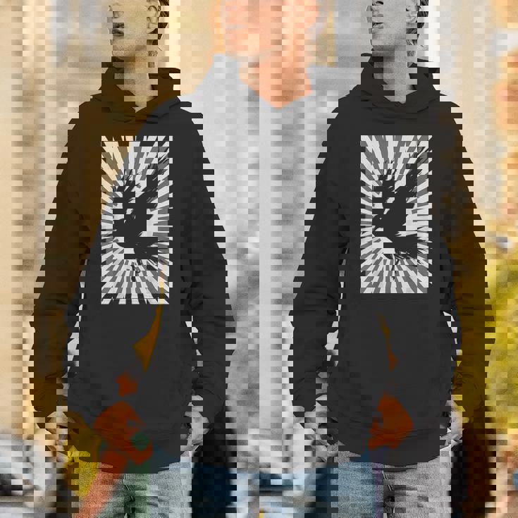 レトロなカラスの美学 日本の旭日旗 黒カラス パーカー