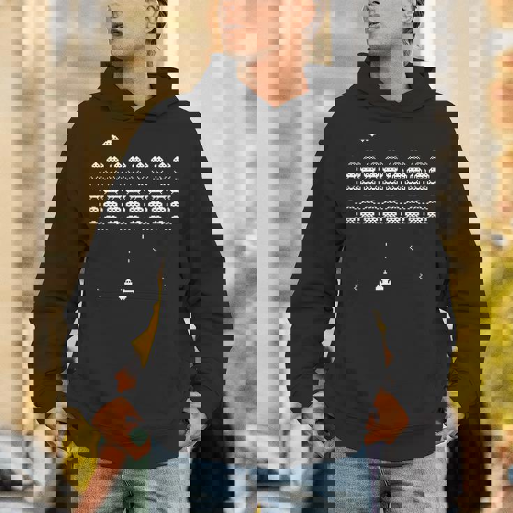 レトロなヴィンテージビデオゲームスペースシューティングアーケード パーカー