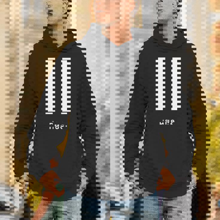 一時停止ボタン 長袖tシャツ パーカー