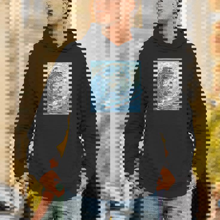 両生類サーファー 日本の波 アート サーフィン カエル パーカー