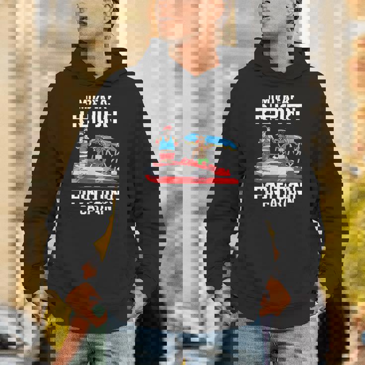 中途報告ポンツーンキャプテンサンタ 7月のクリスマスメンズ パーカー