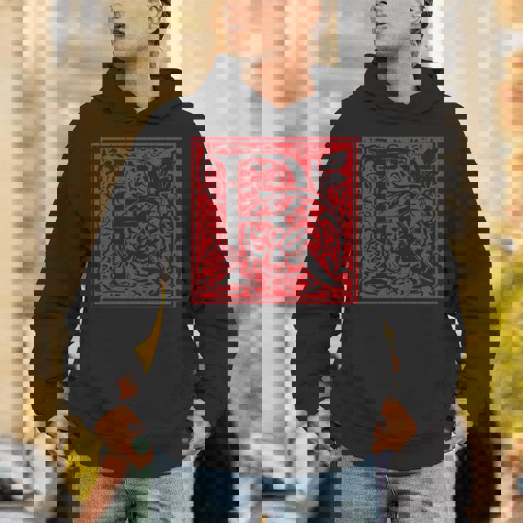 大文字 R ヴィンテージ フローラル イニシャル モチーフ レトロ アルファベット 長袖tシャツ パーカー