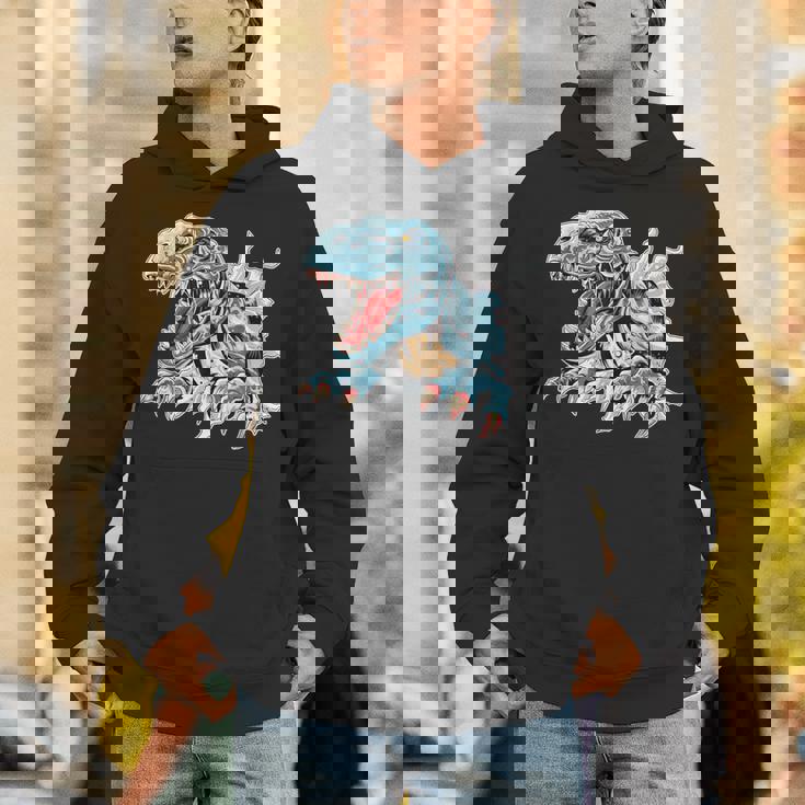 恐竜 おもしろ デフォルメ イラスト パーカー