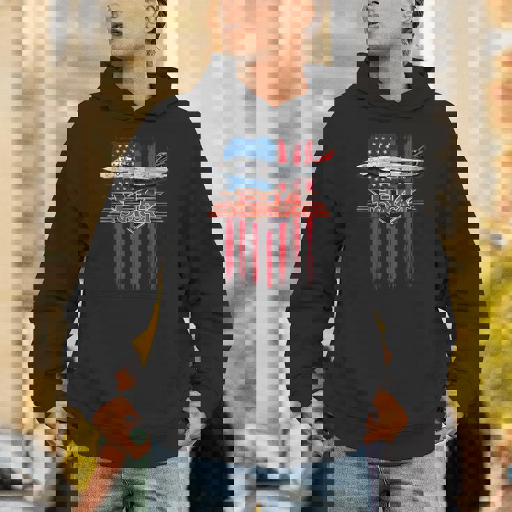 愛国的な海軍 F-14 トムキャットとアメリカ国旗 パーカー