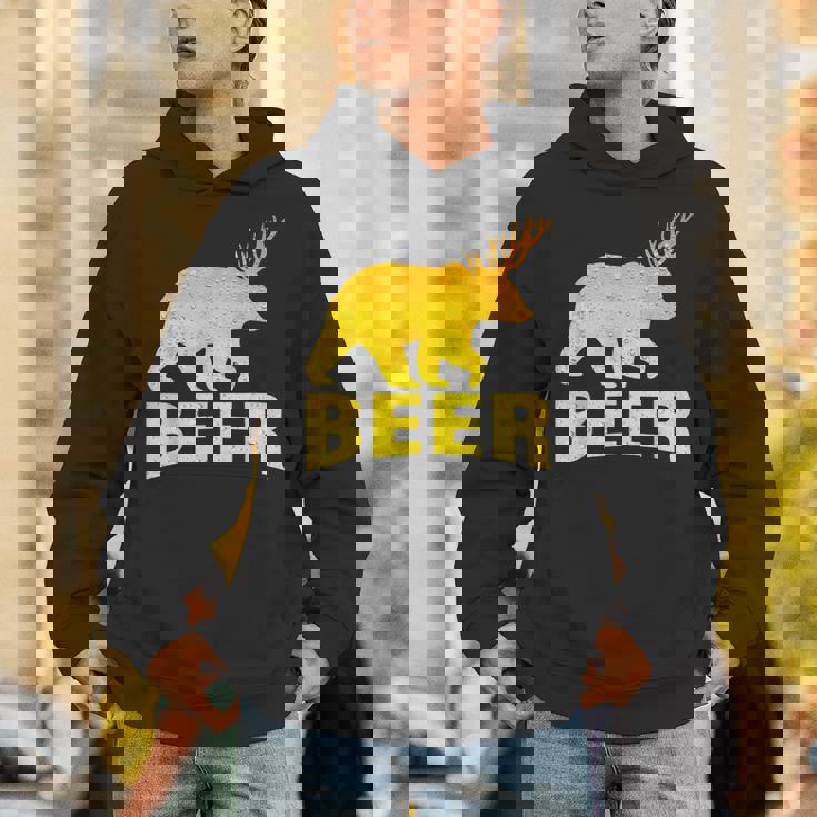 狩猟 ビール スピリット 動物 ティー ベア 鹿 ティー ビール クマ 鹿 パーカー