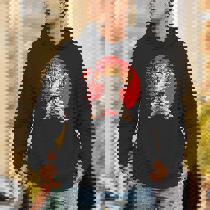 猫 空手 柔道 日本 日没 面白い 空手 猫 パーカー