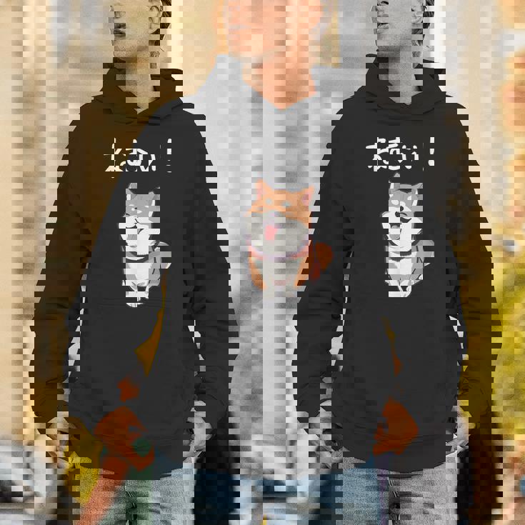 笑い話「ねむい！」おもしろい 柴犬の 漢字文字入り パーカー