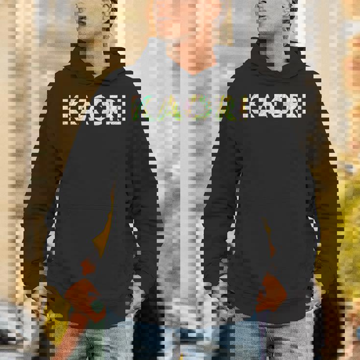 色鉛筆ネームデザインKaori 長袖tシャツ パーカー