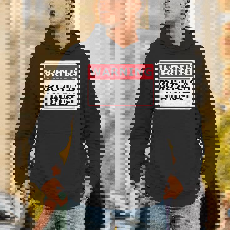 警告サイン Brutally Honest Unapologeically 面白いサイン パーカー