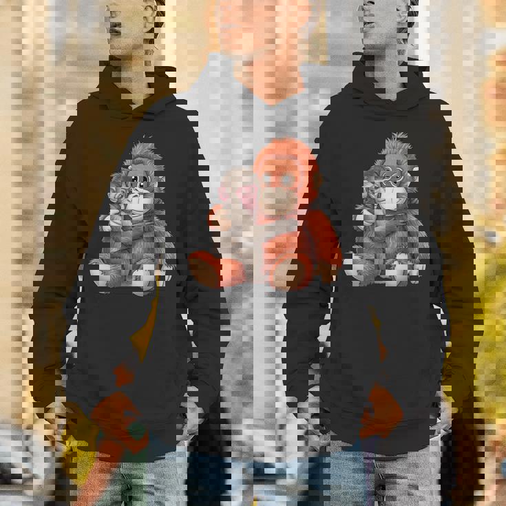 赤ちゃん用 マカク 抱きしめる ぬいぐるみ かわいい オランウータン モンキー パンチ ギフト 長袖tシャツ パーカー