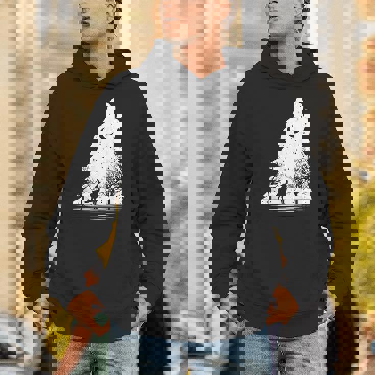 遠吠えするオオカミ 星空 オオカミモチーフ 男女兼用 パーカー