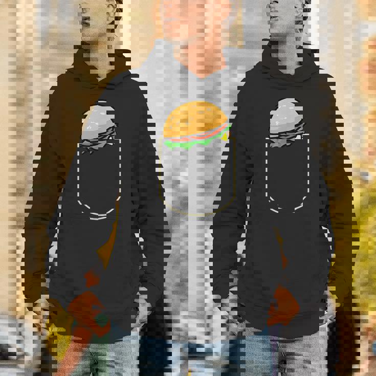 面白いハンバーガー ポケット入り ギフト チーズバーガー ポケット パーカー