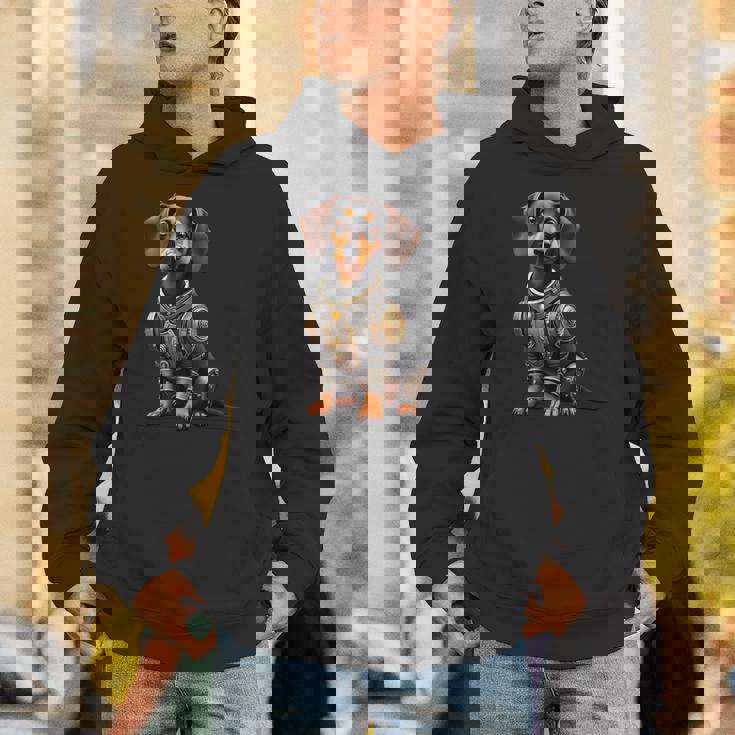 面白い犬ロボット技術サイボーグい 犬ロボット動物 Ai Lover Robotic Dog 長袖tシャツ パーカー