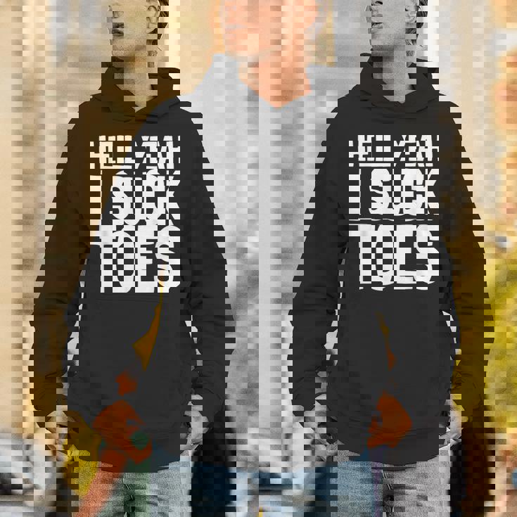 面白い足フェチ つま先を吸う ジョーク 地獄 Yeah Iuck Toes パーカー