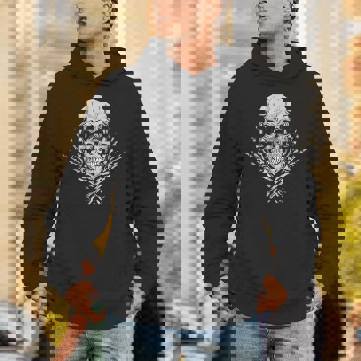 頭骨kull 髑髏 マノコルナ-クールな音楽スカルロッカーグリーティングスカル Zugaikotsu 頭蓋骨 パーカー