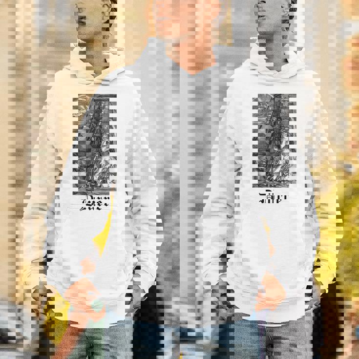 Albrecht Dürer Durer クリスチャンアート メランコリア ホワイト 長袖tシャツ パーカー