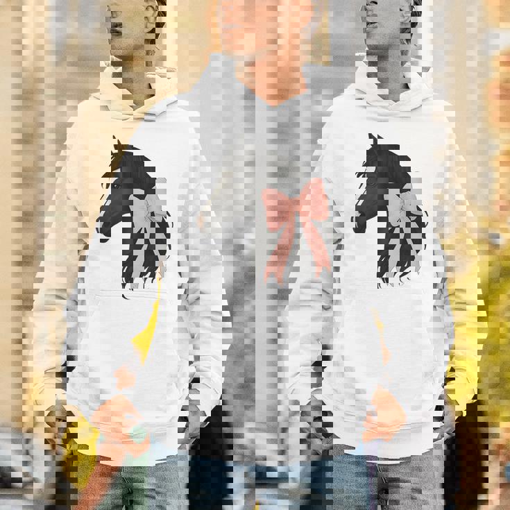 Cute Horse Pink Coquette Bow Horse Lover Unisex Hoodie