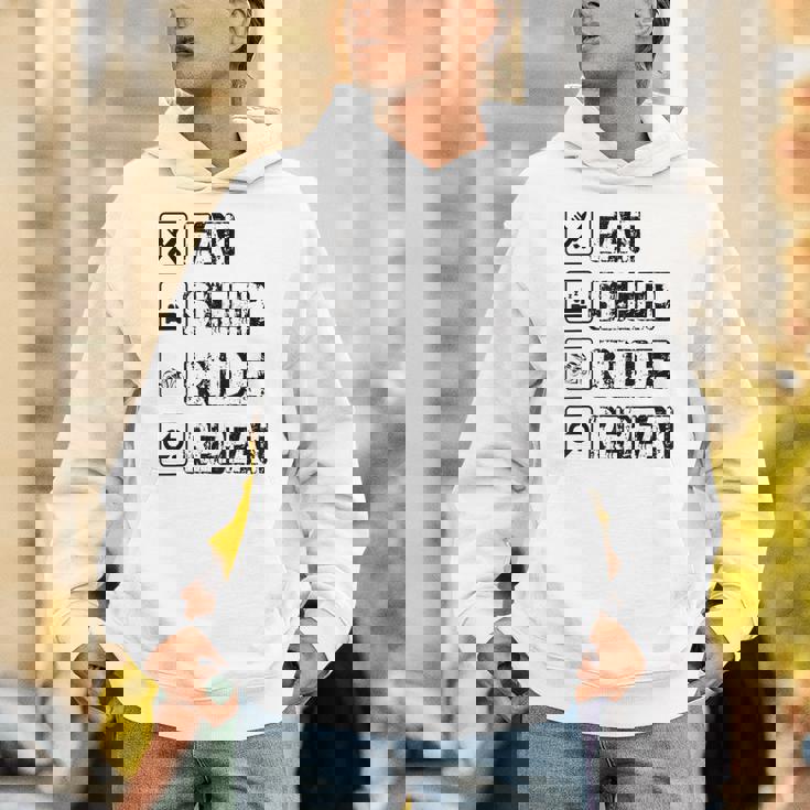 Eatleep Ride Repeat オートバイ バイク モーターサイクリスト 格言 パーカー