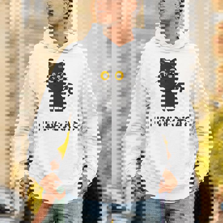 I Love Cats シャツ キュート 黒猫好き キッズ 子猫 パーカー