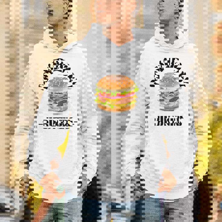 Powered By Burgers ファーストフード愛好家 面白いビーフバーガー パーカー