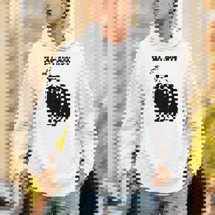 たぬきのシルエット I Am Tanuki おもしろ ユニーク 白黒 アニマル かわいい動物 狸 タヌキ 野生動物 パーカー