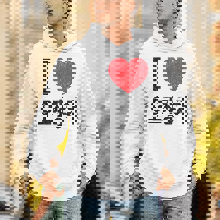 アイ ラブ イカ 韓国語 パーカー