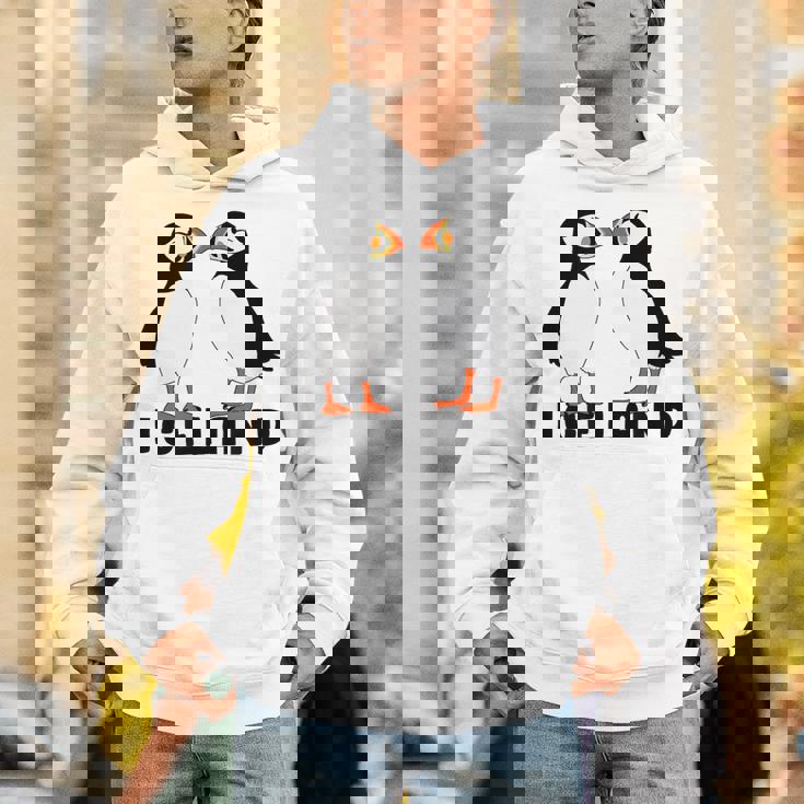 アイスランドのキュートなパフィン2個 パーカー