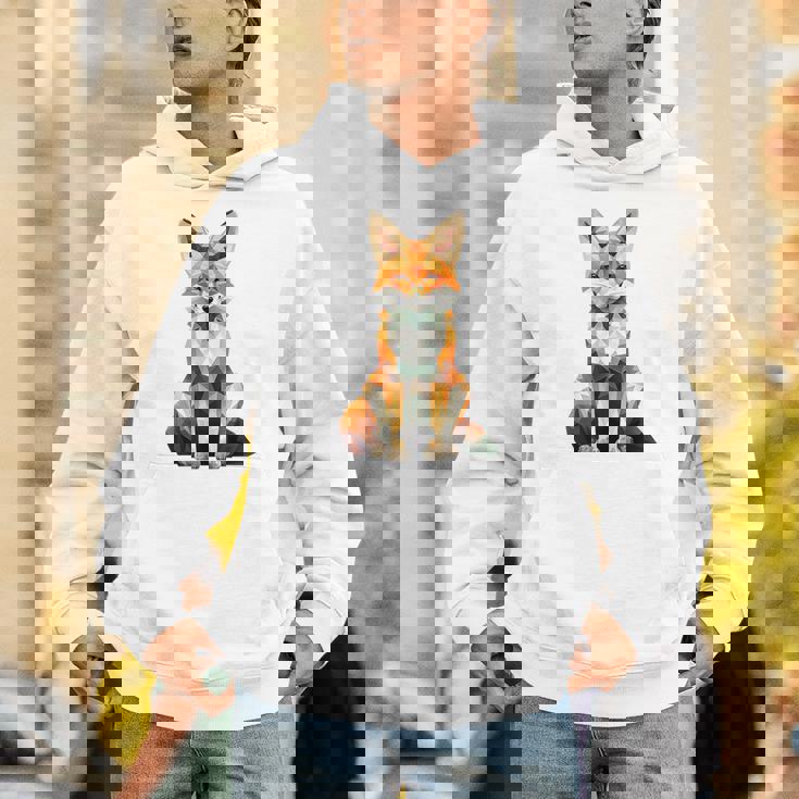 キツネ アニマル柄 グラフィック ポートレート イラスト 幾何学 キツネ パーカー