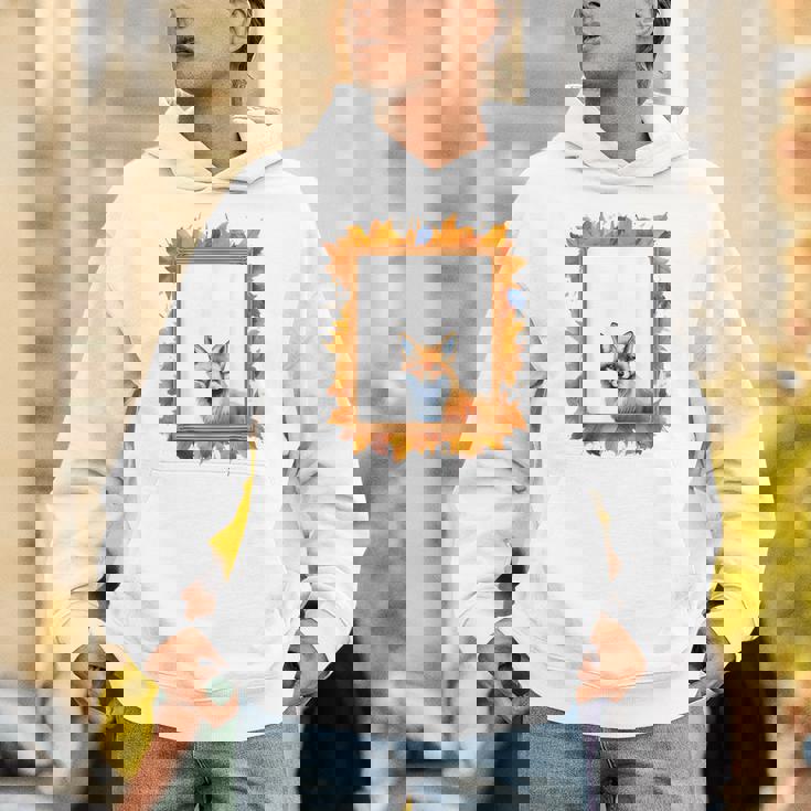 キツネ アニマル柄 モチーフ 紅葉 イラスト 自然 狐 パーカー