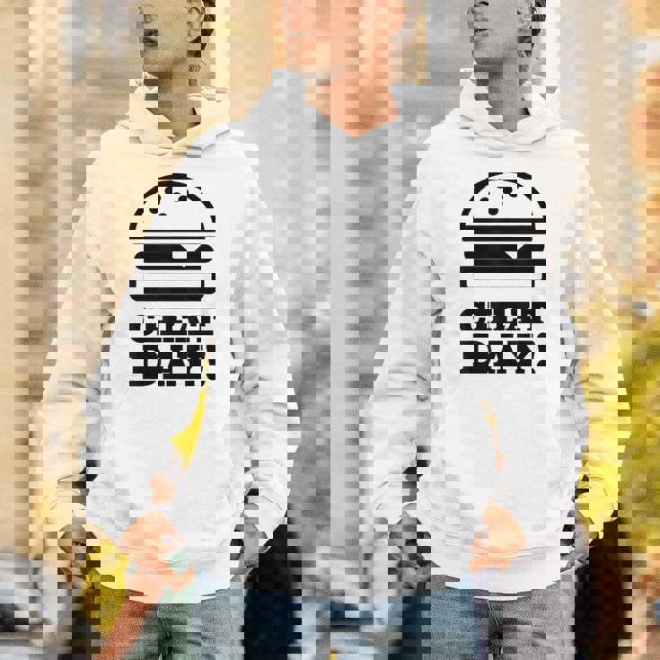 ファニージム チートデー ハンバーガー キャブ フード パーカー