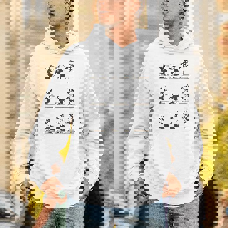 ボストンテリア ヨガ アサナ ポーズ 瞑想 おもしろtシャツ パーカー