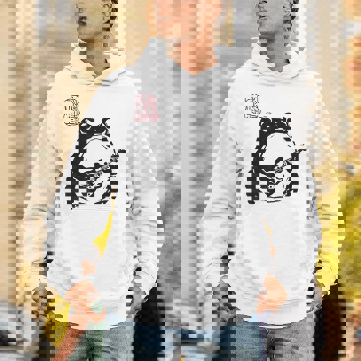 不機嫌そうなカエル 面白い ギター ロックミュージック アニメ 日本語 パーカー