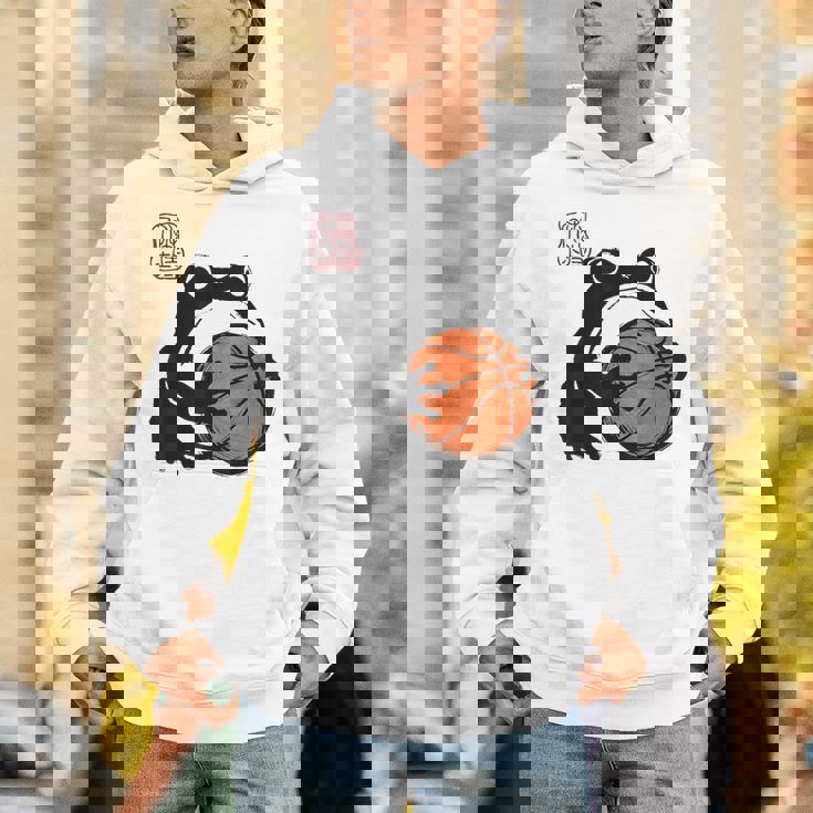 不機嫌そうなカエル 面白い バスケットボール アニメ 日本語 パーカー