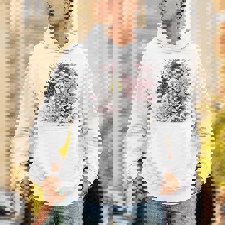 日本 浮世絵 観音菩薩 竜 桜 波 バックプリント 長袖tシャツ パーカー