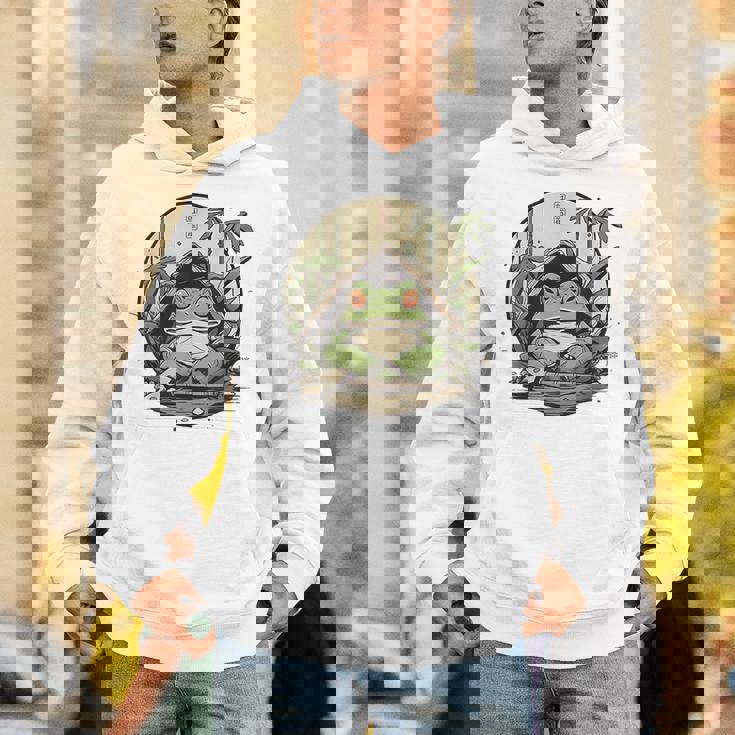 日本の不機嫌なカエル浮世絵 アニメ 日本アート パーカー