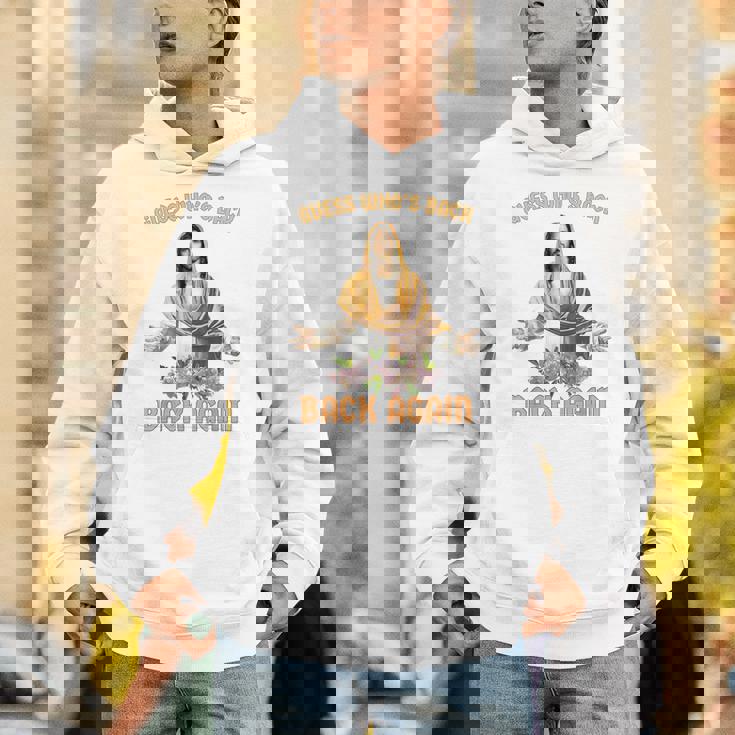 誰が戻ったと思う？また戻ってきましたイエスキリストハッピーイースター パーカー