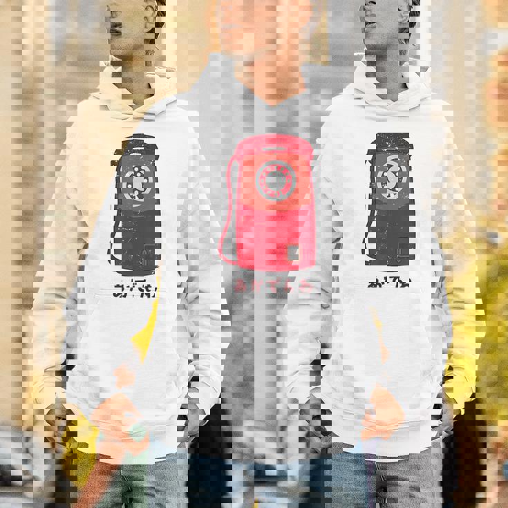 赤電話 赤公衆電話 昭和 レトロ 昭和家電 昭和風 イラスト シンプル おもしろ かわいい パーカー