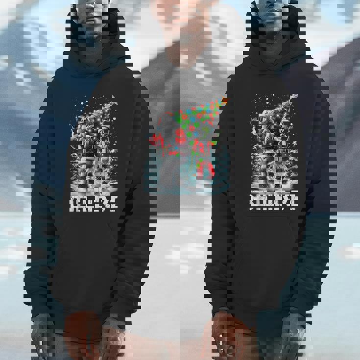 Believe Alien And Bigfoot Christmas Tank Top Unisex Hoodie