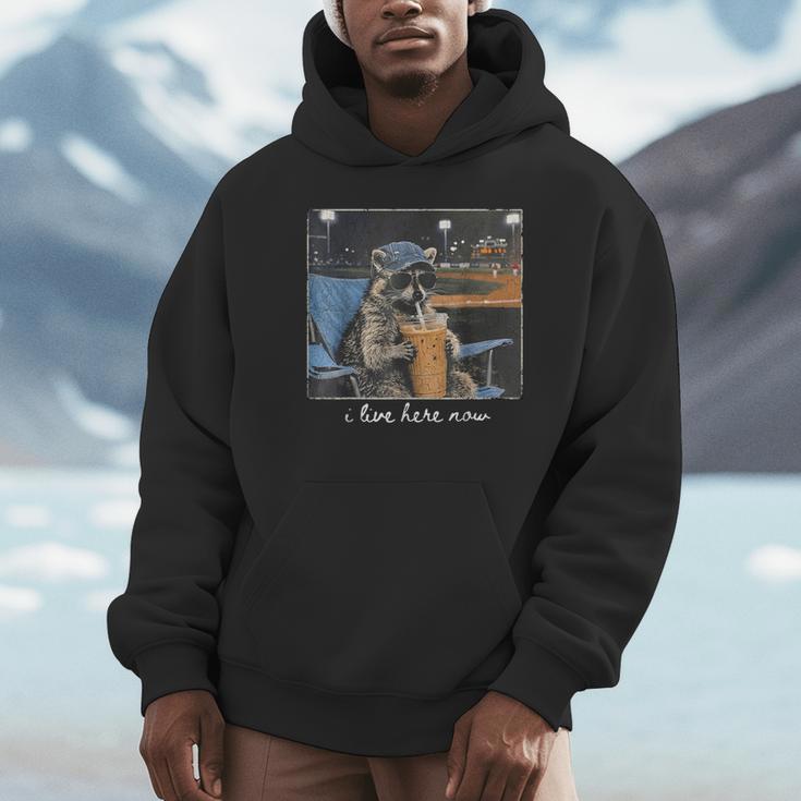 Raccoon I Live Here Now Cute Animal Baseball Lover Hoodie Raccoon I Live Here Now Cute Animal Baseball Lover Hoodie