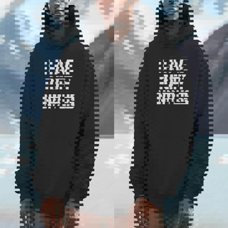 I Have Puffy ニップル 面白い言葉 皮肉なユーモア ノベルティ パーカー